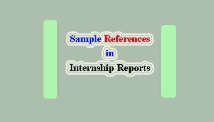 Sample References for Internship Report