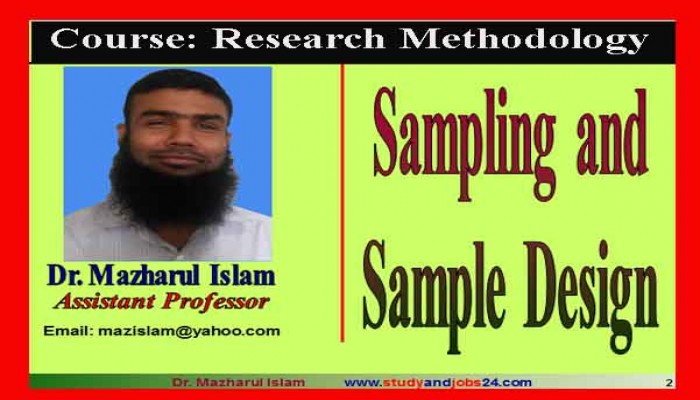 Sampling and Sample Design