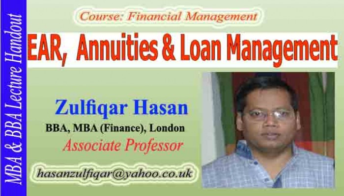 EAR, TVM, Annuities and Loan Management