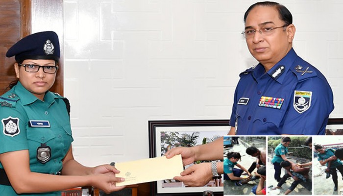 পুরস্কৃত হলেন পুলিশের সেই নারী কর্মকর্তা